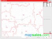 Rice County, KS <br /> Wall Map <br /> Zip Code <br /> Red Line Style 2025 Map