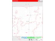 Rooks County, KS <br /> Wall Map <br /> Zip Code <br /> Red Line Style 2025 Map