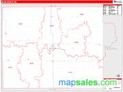 Rush County, KS <br /> Wall Map <br /> Zip Code <br /> Red Line Style 2025 Map