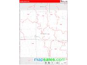Russell County, KS <br /> Wall Map <br /> Zip Code <br /> Red Line Style 2025 Map