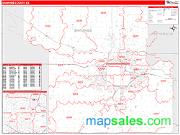 Shawnee County, KS <br /> Wall Map <br /> Zip Code <br /> Red Line Style 2025 Map