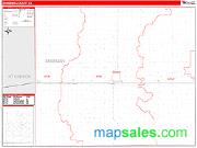 Sherman County, KS <br /> Wall Map <br /> Zip Code <br /> Red Line Style 2025 Map