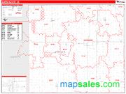 Sumner County, KS <br /> Wall Map <br /> Zip Code <br /> Red Line Style 2025 Map