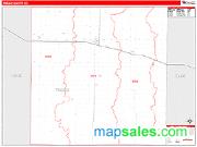 Trego County, KS <br /> Wall Map <br /> Zip Code <br /> Red Line Style 2025 Map