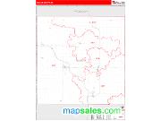 Wilson County, KS <br /> Wall Map <br /> Zip Code <br /> Red Line Style 2025 Map
