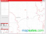 Woodson County, KS <br /> Wall Map <br /> Zip Code <br /> Red Line Style 2025 Map