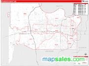 Wyandotte County, KS <br /> Wall Map <br /> Zip Code <br /> Red Line Style 2025 Map