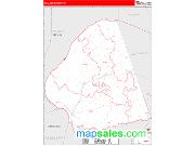 Ballard County, KY <br /> Wall Map <br /> Zip Code <br /> Red Line Style 2025 Map