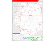 Barren County, KY <br /> Wall Map <br /> Zip Code <br /> Red Line Style 2025 Map