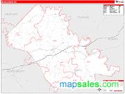 Bath County, KY <br /> Wall Map <br /> Zip Code <br /> Red Line Style 2025 Map