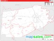 Boyle County, KY <br /> Wall Map <br /> Zip Code <br /> Red Line Style 2025 Map