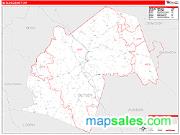 Butler County, KY <br /> Wall Map <br /> Zip Code <br /> Red Line Style 2025 Map