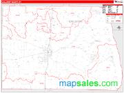 Calloway County, KY <br /> Wall Map <br /> Zip Code <br /> Red Line Style 2025 Map
