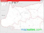 Carlisle County, KY <br /> Wall Map <br /> Zip Code <br /> Red Line Style 2025 Map