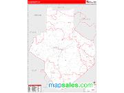 Casey County, KY <br /> Wall Map <br /> Zip Code <br /> Red Line Style 2025 Map
