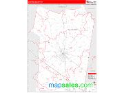 Christian County, KY <br /> Wall Map <br /> Zip Code <br /> Red Line Style 2025 Map