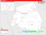 Clark County, KY <br /> Wall Map <br /> Zip Code <br /> Red Line Style 2025 Map