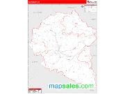 Clay County, KY <br /> Wall Map <br /> Zip Code <br /> Red Line Style 2025 Map