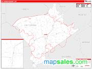 Crittenden County, KY <br /> Wall Map <br /> Zip Code <br /> Red Line Style 2025 Map