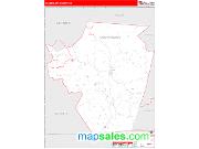 Cumberland County, KY <br /> Wall Map <br /> Zip Code <br /> Red Line Style 2025 Map