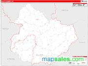 Elliott County, KY <br /> Wall Map <br /> Zip Code <br /> Red Line Style 2025 Map
