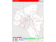 Fayette County, KY <br /> Wall Map <br /> Zip Code <br /> Red Line Style 2025 Map