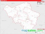 Fleming County, KY <br /> Wall Map <br /> Zip Code <br /> Red Line Style 2025 Map