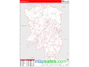 Floyd County, KY <br /> Wall Map <br /> Zip Code <br /> Red Line Style 2025 Map