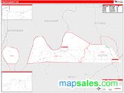 Fulton County, KY <br /> Wall Map <br /> Zip Code <br /> Red Line Style 2025 Map