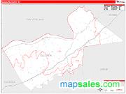 Gallatin County, KY <br /> Wall Map <br /> Zip Code <br /> Red Line Style 2025 Map