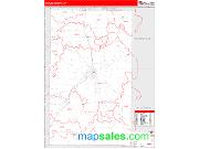 Graves County, KY <br /> Wall Map <br /> Zip Code <br /> Red Line Style 2025 Map