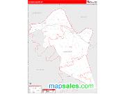 Hancock County, KY <br /> Wall Map <br /> Zip Code <br /> Red Line Style 2025 Map