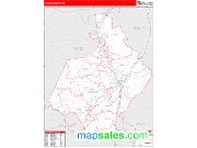 Hardin County, KY <br /> Wall Map <br /> Zip Code <br /> Red Line Style 2025 Map
