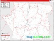 Hart County, KY <br /> Wall Map <br /> Zip Code <br /> Red Line Style 2025 Map