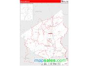 Hopkins County, KY <br /> Wall Map <br /> Zip Code <br /> Red Line Style 2025 Map