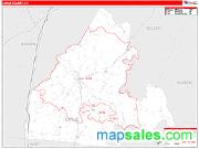 Larue County, KY <br /> Wall Map <br /> Zip Code <br /> Red Line Style 2025 Map