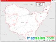 Lewis County, KY <br /> Wall Map <br /> Zip Code <br /> Red Line Style 2025 Map