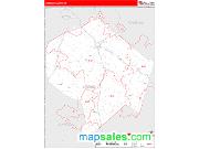 Lincoln County, KY <br /> Wall Map <br /> Zip Code <br /> Red Line Style 2025 Map