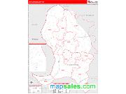 Livingston County, KY <br /> Wall Map <br /> Zip Code <br /> Red Line Style 2025 Map