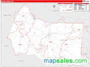 Marion County, KY <br /> Wall Map <br /> Zip Code <br /> Red Line Style 2025 Map