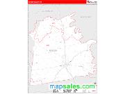 Mercer County, KY <br /> Wall Map <br /> Zip Code <br /> Red Line Style 2025 Map