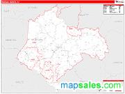 Morgan County, KY <br /> Wall Map <br /> Zip Code <br /> Red Line Style 2025 Map