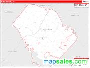 Nicholas County, KY <br /> Wall Map <br /> Zip Code <br /> Red Line Style 2025 Map