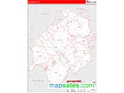 Ohio County, KY <br /> Wall Map <br /> Zip Code <br /> Red Line Style 2025 Map