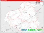 Oldham County, KY <br /> Wall Map <br /> Zip Code <br /> Red Line Style 2025 Map