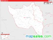 Owsley County, KY <br /> Wall Map <br /> Zip Code <br /> Red Line Style 2025 Map