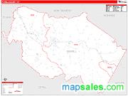Powell County, KY <br /> Wall Map <br /> Zip Code <br /> Red Line Style 2025 Map