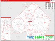 Pulaski County, KY <br /> Wall Map <br /> Zip Code <br /> Red Line Style 2025 Map