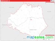Robertson County, KY <br /> Wall Map <br /> Zip Code <br /> Red Line Style 2025 Map