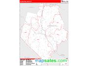Rockcastle County, KY <br /> Wall Map <br /> Zip Code <br /> Red Line Style 2025 Map